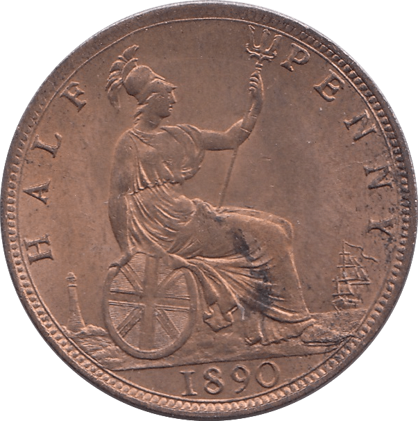 1890 HALFPENNY ( UNC ) - HALFPENNY - Cambridgeshire Coins
