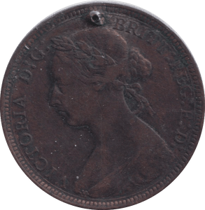 1890 HOLED HALFPENNY ( FINE ) - HALFPENNY - Cambridgeshire Coins