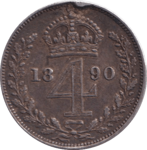 1890 MAUNDY FOURPENCE ( GF ) - MAUNDY FOURPENCE - Cambridgeshire Coins
