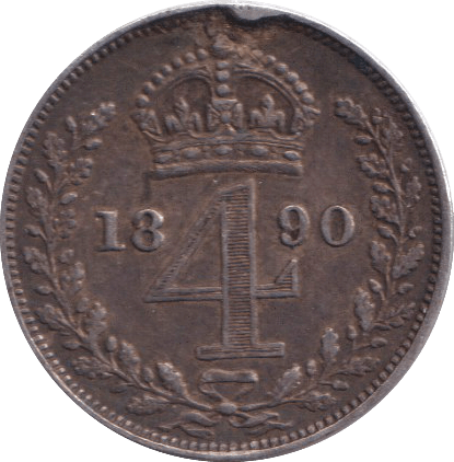 1890 MAUNDY FOURPENCE ( GF ) - MAUNDY FOURPENCE - Cambridgeshire Coins