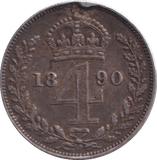 1890 MAUNDY FOURPENCE ( GF ) - MAUNDY FOURPENCE - Cambridgeshire Coins