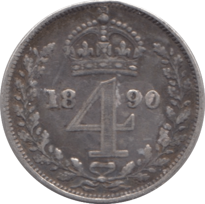 1890 MAUNDY FOURPENCE ( GF ) - MAUNDY FOURPENCE - Cambridgeshire Coins