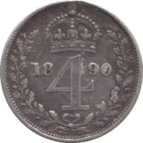 1890 MAUNDY FOURPENCE ( GF ) - MAUNDY FOURPENCE - Cambridgeshire Coins