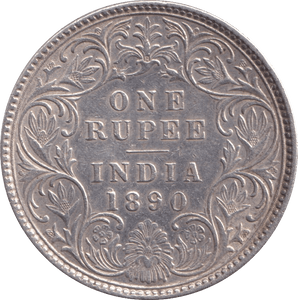 1890 ONE RUPEE INDIA - SILVER WORLD COINS - Cambridgeshire Coins