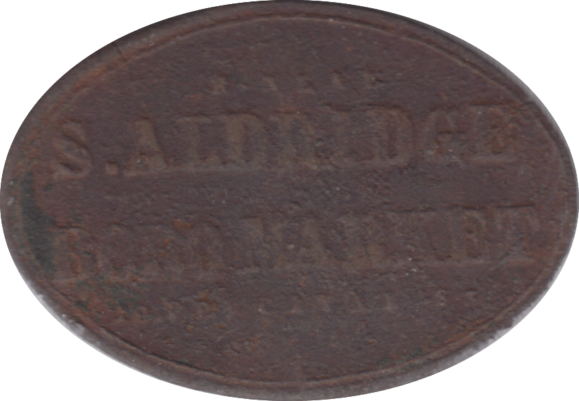 1890 ONE SHILLING TOKEN S.ALDRIDGE - OTHER TOKENS - Cambridgeshire Coins