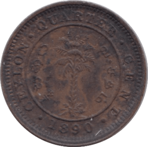 1890 QUARTER CENT CEYLON - WORLD COINS - Cambridgeshire Coins