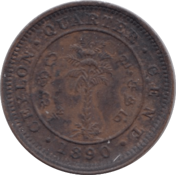 1890 QUARTER CENT CEYLON - WORLD COINS - Cambridgeshire Coins