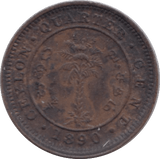 1890 QUARTER CENT CEYLON - WORLD COINS - Cambridgeshire Coins