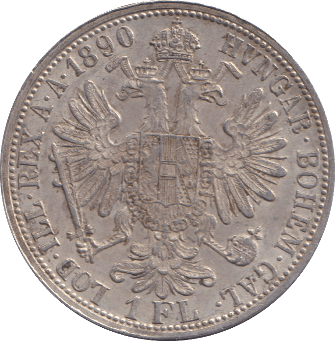 1890 SILVER ONE FLORIN AUSTRIA - SILVER WORLD COINS - Cambridgeshire Coins