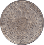 1890 SILVER ONE FLORIN AUSTRIA - SILVER WORLD COINS - Cambridgeshire Coins