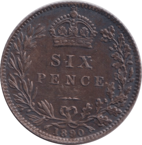 1890 SIXPENCE ( AUNC ) - SIXPENCE - Cambridgeshire Coins