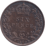 1890 SIXPENCE ( AUNC ) - SIXPENCE - Cambridgeshire Coins