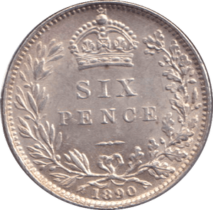 1890 SIXPENCE ( AUNC ) - SIXPENCE - Cambridgeshire Coins