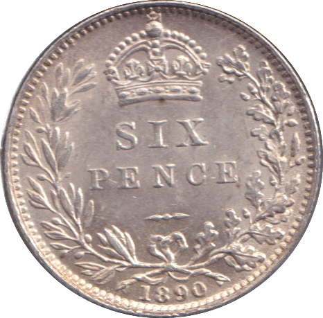 1890 SIXPENCE ( AUNC ) - SIXPENCE - Cambridgeshire Coins