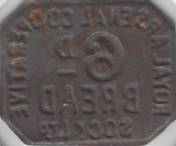 1890 SIXPENCE BREAD TOKEN ARSENAL COOPERATIVE - OTHER TOKENS - Cambridgeshire Coins