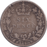 1890 SIXPENCE ( F ) - SIXPENCE - Cambridgeshire Coins