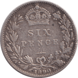 1890 SIXPENCE ( FINE ) - SIXPENCE - Cambridgeshire Coins
