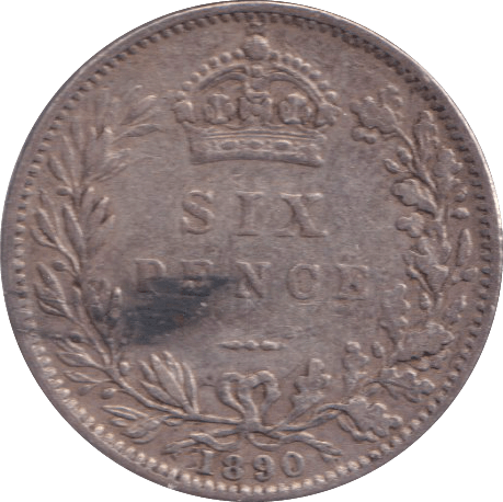1890 SIXPENCE ( FINE ) - SIXPENCE - Cambridgeshire Coins