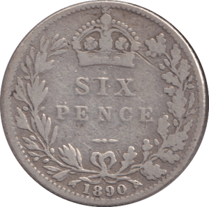 1890 SIXPENCE ( FINE ) - SIXPENCE - Cambridgeshire Coins