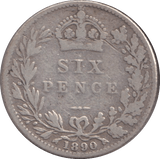 1890 SIXPENCE ( FINE ) - SIXPENCE - Cambridgeshire Coins