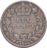 1890 SIXPENCE ( FINE ) - SIXPENCE - Cambridgeshire Coins