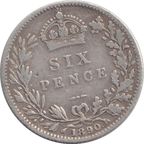1890 SIXPENCE ( FINE ) - SIXPENCE - Cambridgeshire Coins