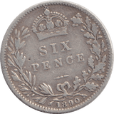1890 SIXPENCE ( FINE ) - SIXPENCE - Cambridgeshire Coins