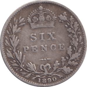 1890 SIXPENCE ( GF ) - SIXPENCE - Cambridgeshire Coins