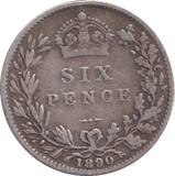 1890 SIXPENCE ( GF ) - SIXPENCE - Cambridgeshire Coins