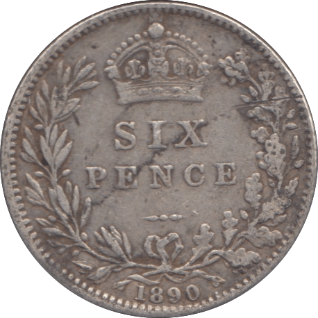 1890 SIXPENCE ( GF ) - Sixpence - Cambridgeshire Coins
