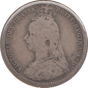 1890 SIXPENCE ( NF ) - SIXPENCE - Cambridgeshire Coins