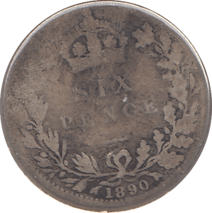 1890 SIXPENCE ( NF ) - SIXPENCE - Cambridgeshire Coins