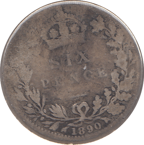 1890 SIXPENCE ( NF ) - SIXPENCE - Cambridgeshire Coins