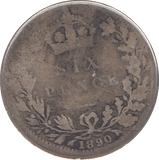 1890 SIXPENCE ( NF ) - SIXPENCE - Cambridgeshire Coins