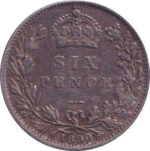1890 SIXPENCE ( VF ) - SIXPENCE - Cambridgeshire Coins