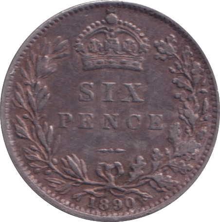 1890 SIXPENCE ( VF ) - SIXPENCE - Cambridgeshire Coins