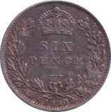 1890 SIXPENCE ( VF ) - SIXPENCE - Cambridgeshire Coins