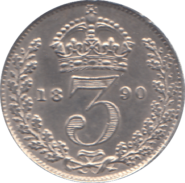 1890 THREEPENCE ( EF ) - THREEPENCE - Cambridgeshire Coins
