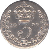 1890 THREEPENCE ( EF ) - THREEPENCE - Cambridgeshire Coins