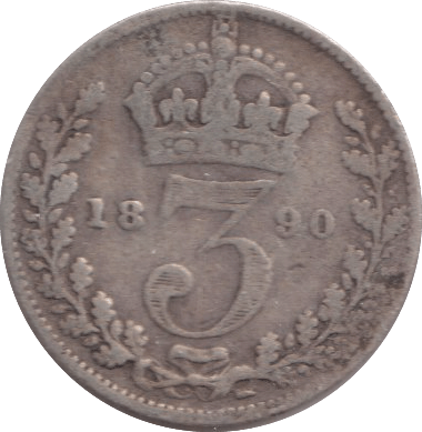 1890 THREEPENCE ( FINE ) - THREEPENCE - Cambridgeshire Coins