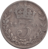 1890 THREEPENCE ( FINE ) - THREEPENCE - Cambridgeshire Coins