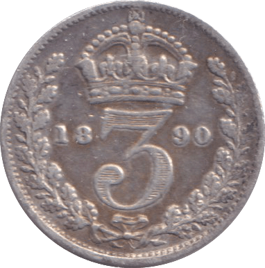 1890 THREEPENCE ( FINE ) - THREEPENCE - Cambridgeshire Coins