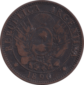 1890 TWO CENTAVOS ARGENTINA - WORLD COINS - Cambridgeshire Coins