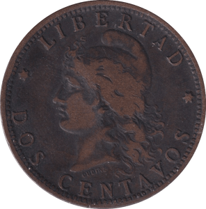 1890 TWO CENTAVOS ARGENTINA - WORLD COINS - Cambridgeshire Coins
