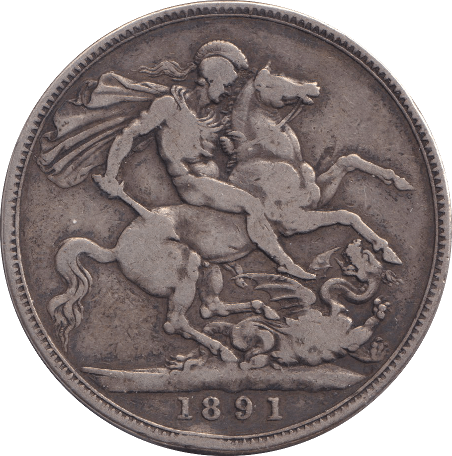 1891 CROWN 1 ( FINE ) - CROWN - Cambridgeshire Coins