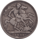 1891 CROWN 1 ( FINE ) - CROWN - Cambridgeshire Coins