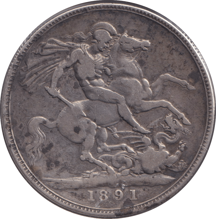 1891 CROWN 3 ( FINE ) - CROWN - Cambridgeshire Coins