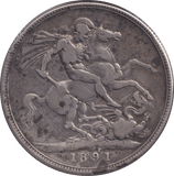 1891 CROWN 3 ( FINE ) - CROWN - Cambridgeshire Coins