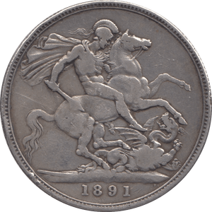 1891 CROWN ( FINE ) 2 - CROWN - Cambridgeshire Coins