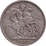 1891 CROWN ( FINE ) - CROWN - Cambridgeshire Coins